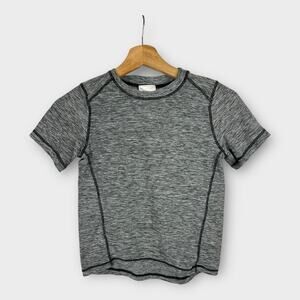 Hanna Andersson Boys size 120cm 6-7 Short Sleeve Rash Guard Top Shirt Gray